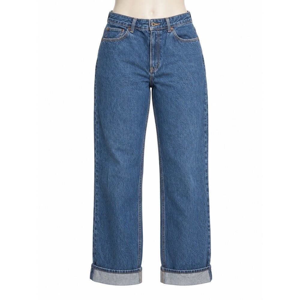 Abercrombie & Fitch Curve Love The Loose High Rise Cuffed Jeans 14R 32